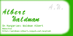 albert waldman business card